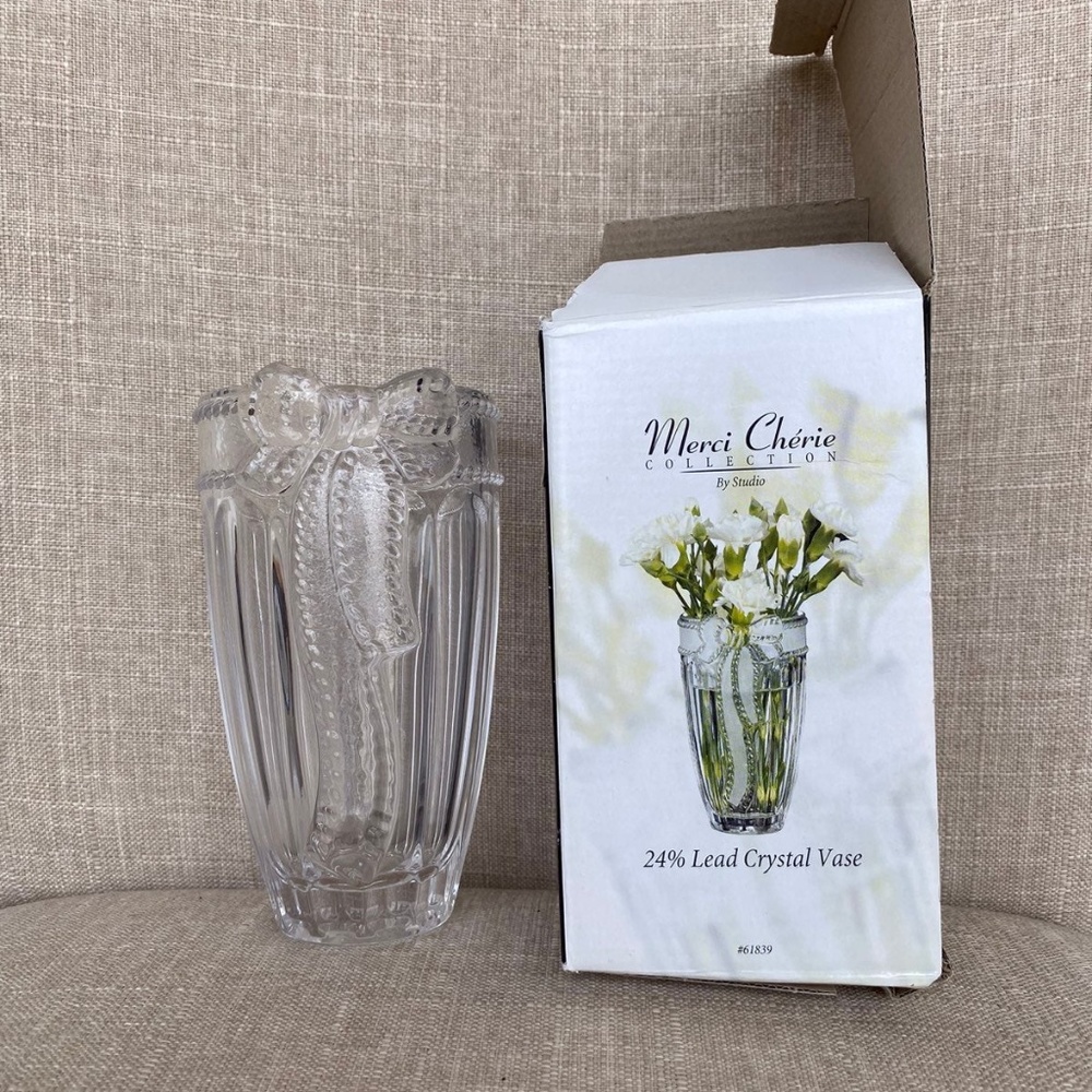 Merci Cheri Collection Crystal Vase